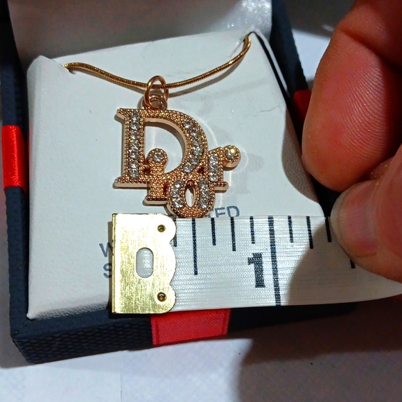 Dior Pendant Lab Created WhiteSapphire Sterling Silver w Box Dust Bag Ribbon NWT - Picture 8 of 8